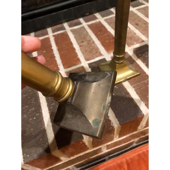 Pair of vintage gold brass candlestick holders 8.75 inches tall each - Picture 5 of 10